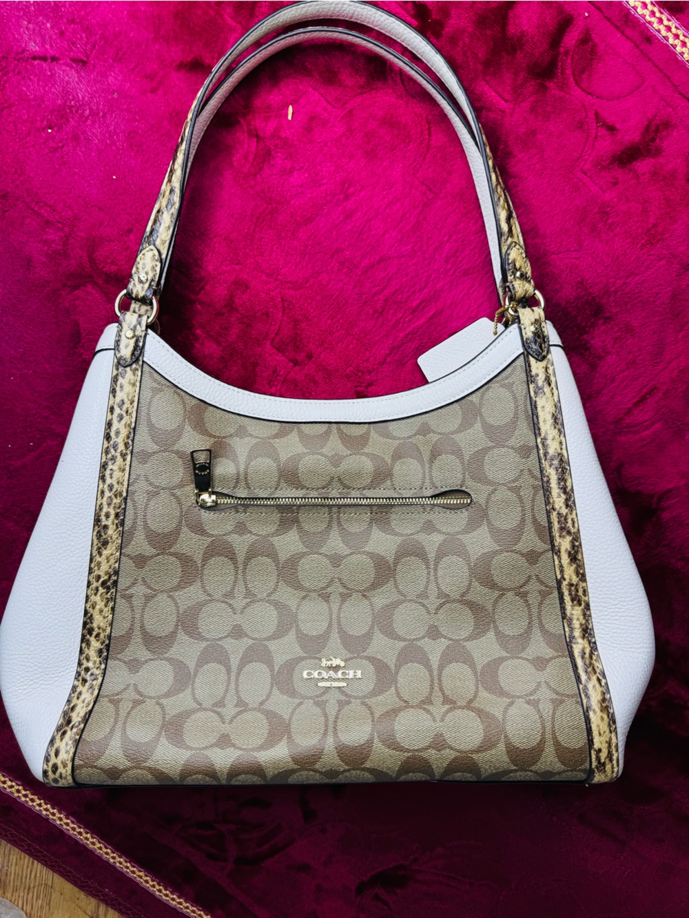 Coach Kristy Lori hobo shoulder snakeskin straps